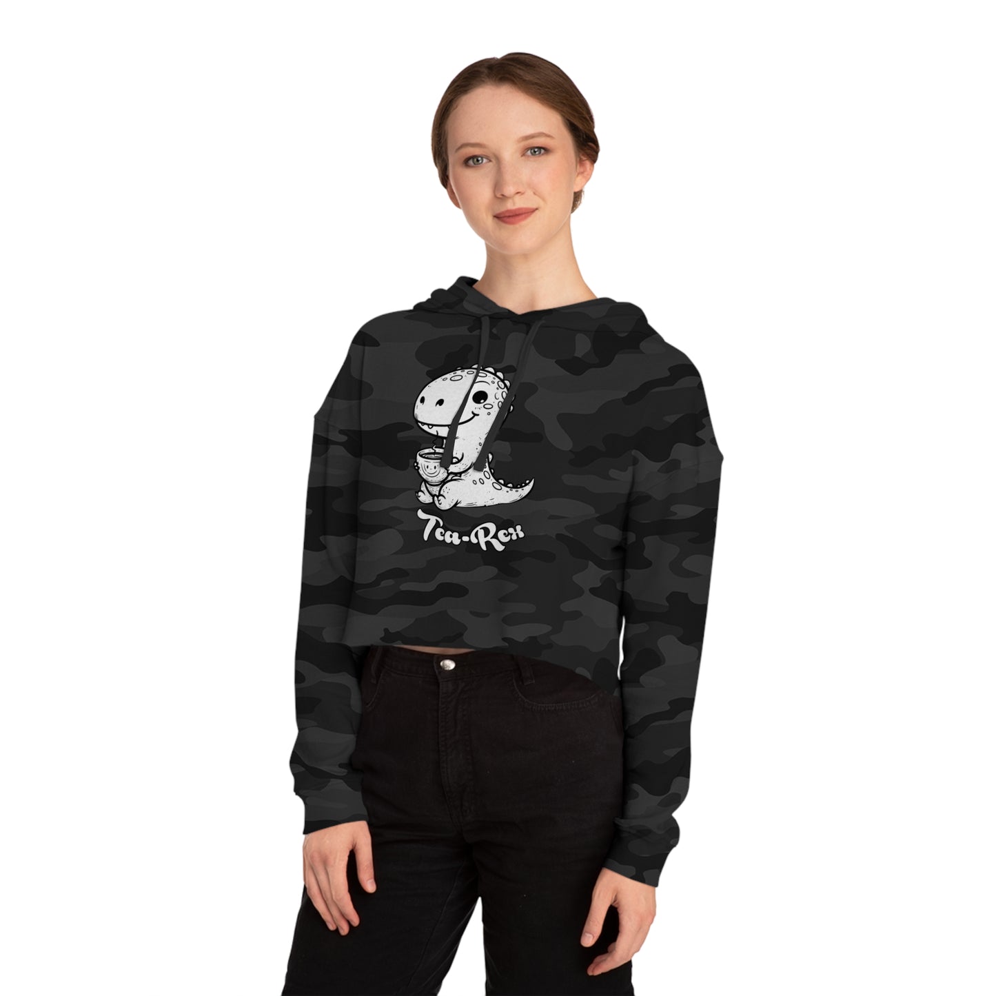 Cropped Hoodie - Cute Baby T-Rex