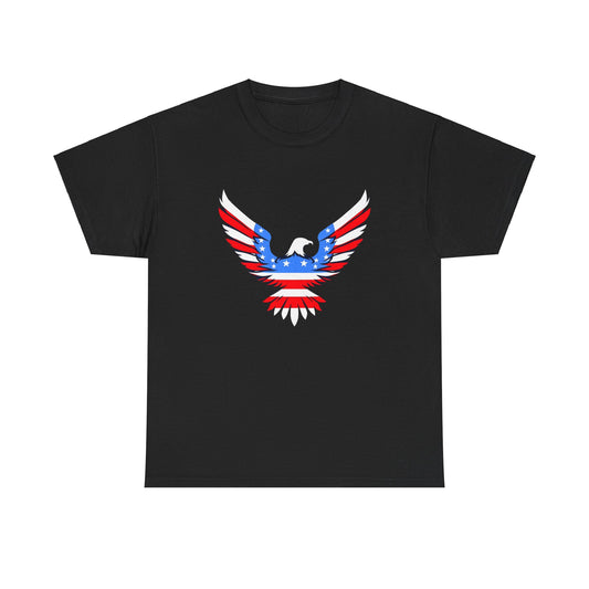 Unisex Heavy Cotton Tee with American Eagle Design