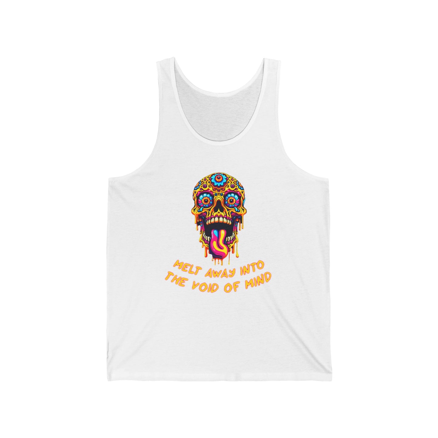 Psychedelic Tank Top - Melting Human Skull Print