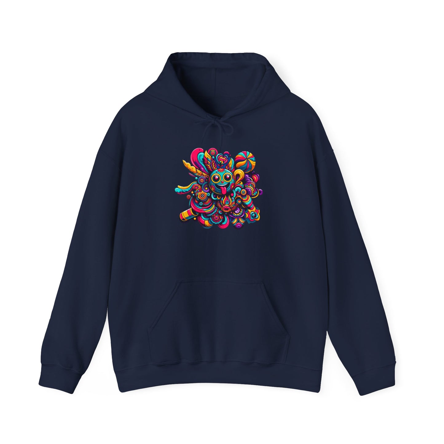 Unisex Heavy Blend Hooded Sweatshirt with Cheerful Smiley