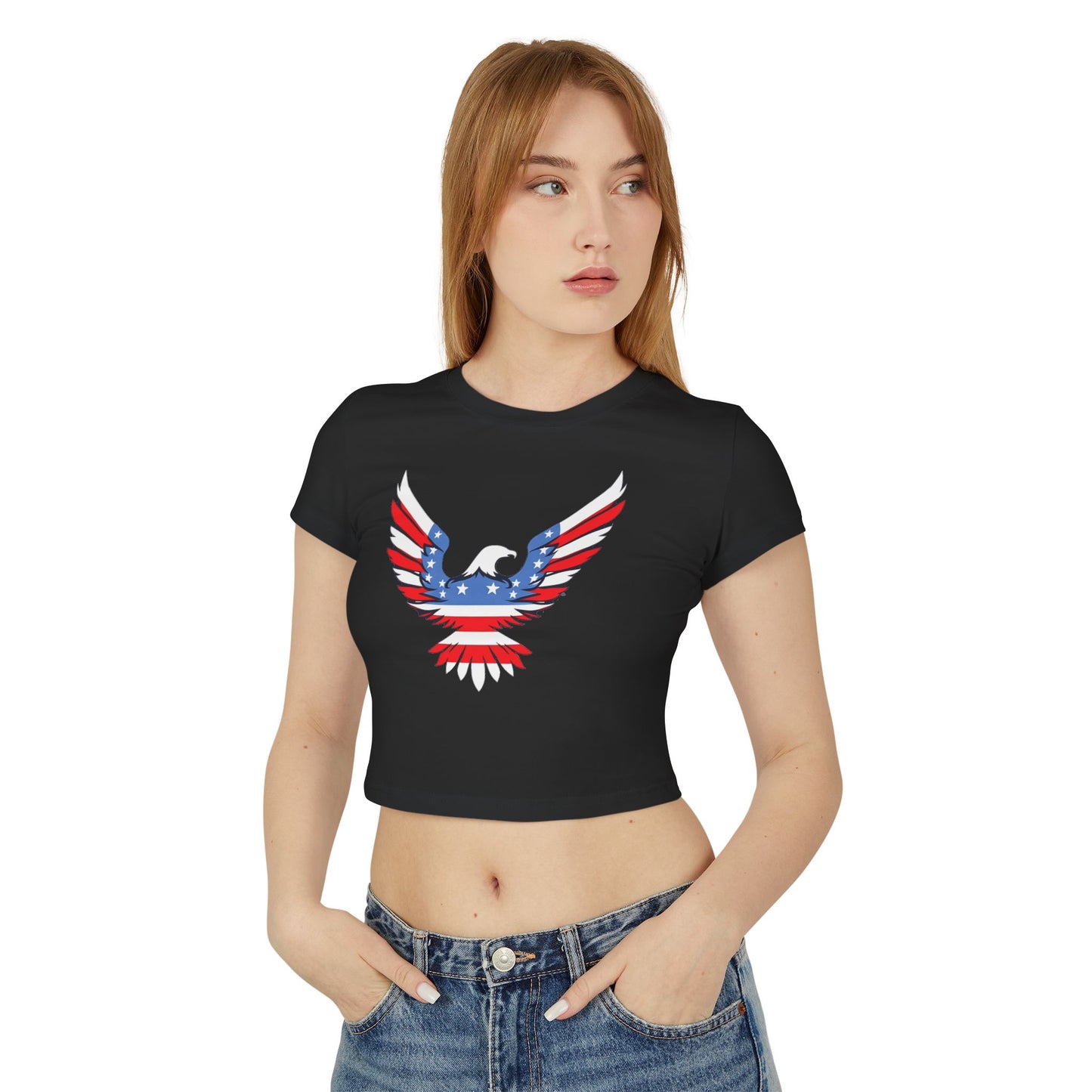 Women's Baby Tee with American Eagle Design