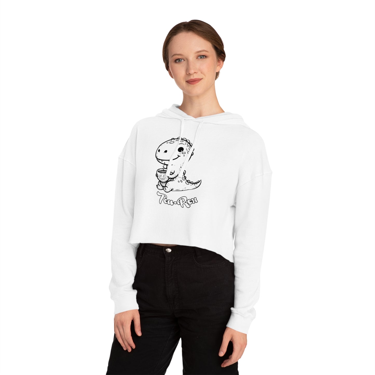 Cropped Hoodie - Cute Baby T-Rex