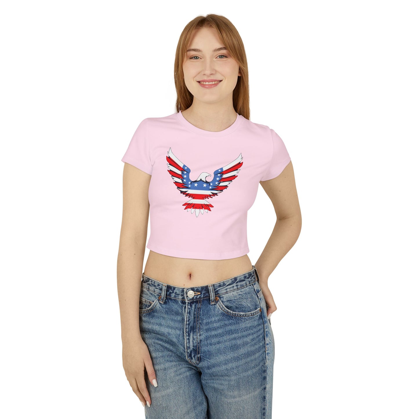 Women's Baby Tee with American Eagle Design