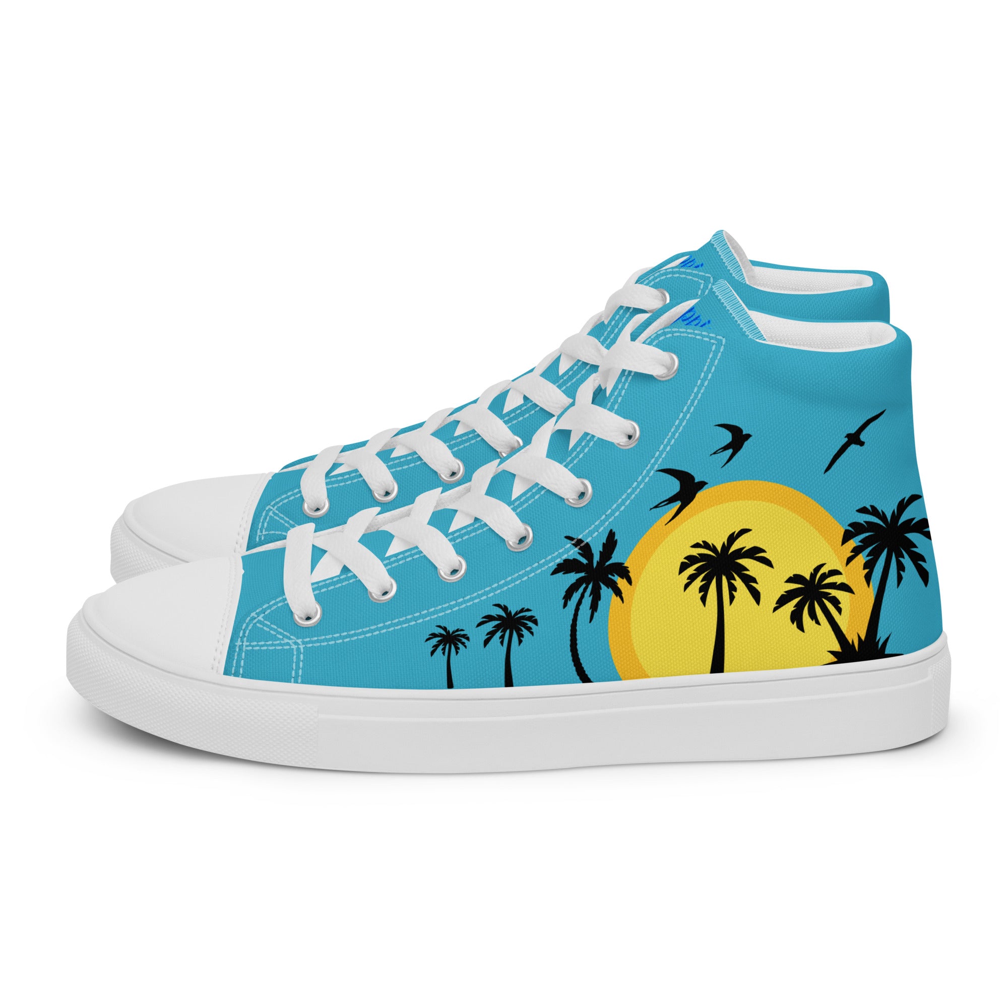 Men’s Teal High Top shops Canvas Shoes